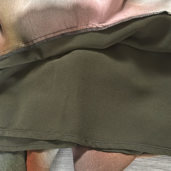 Nicole Miller ruffle tiered multi colored v neck print dress Sz S - Picture 5 of 11